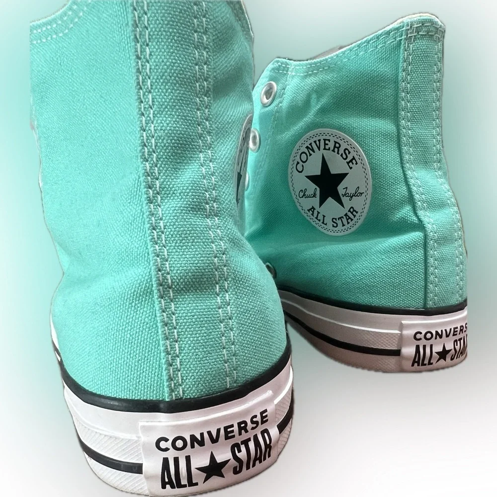 Converse Teal High-Top Sneakers - Picture 3 of 9